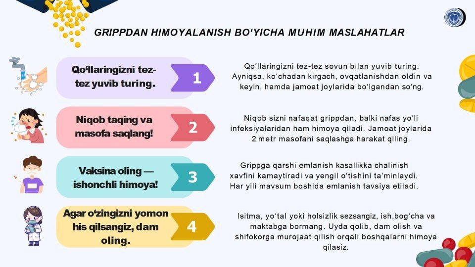 Grippdan himoyalanish bo‘yicha muhim maslahatlar