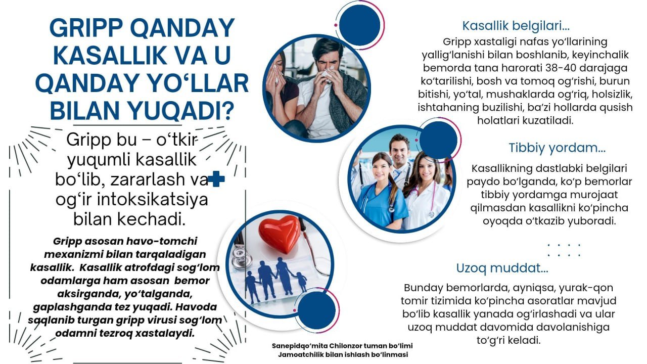 Gripp qanday kasallik va u qanday yo‘llar bilan yuqadi?