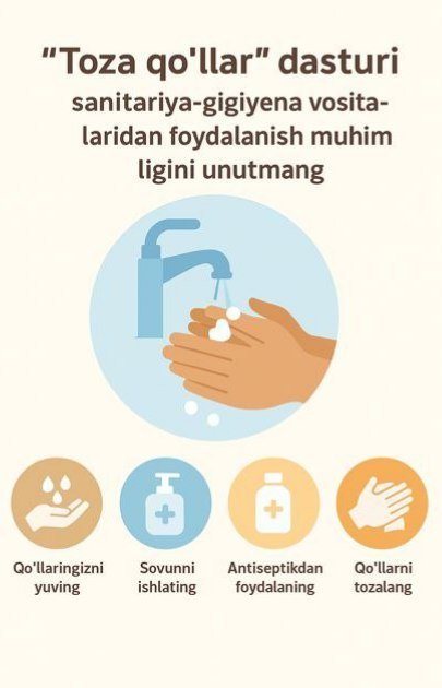 Toza qo‘llar” — bu sanitariya-gigiyena qoidalariga rioya qilish orqali infeksion kasalliklarning oldini olishga qaratilgan sogʻlomlashtirish dasturi.