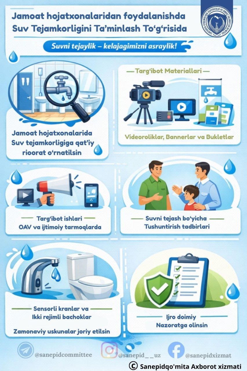 Jamoat hojatxonalarida suvni tejaylik!