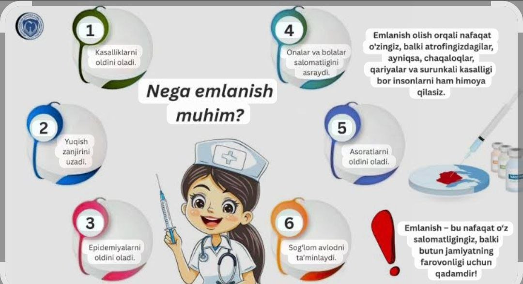 Bolalarni oʻz vaqtida emlating!