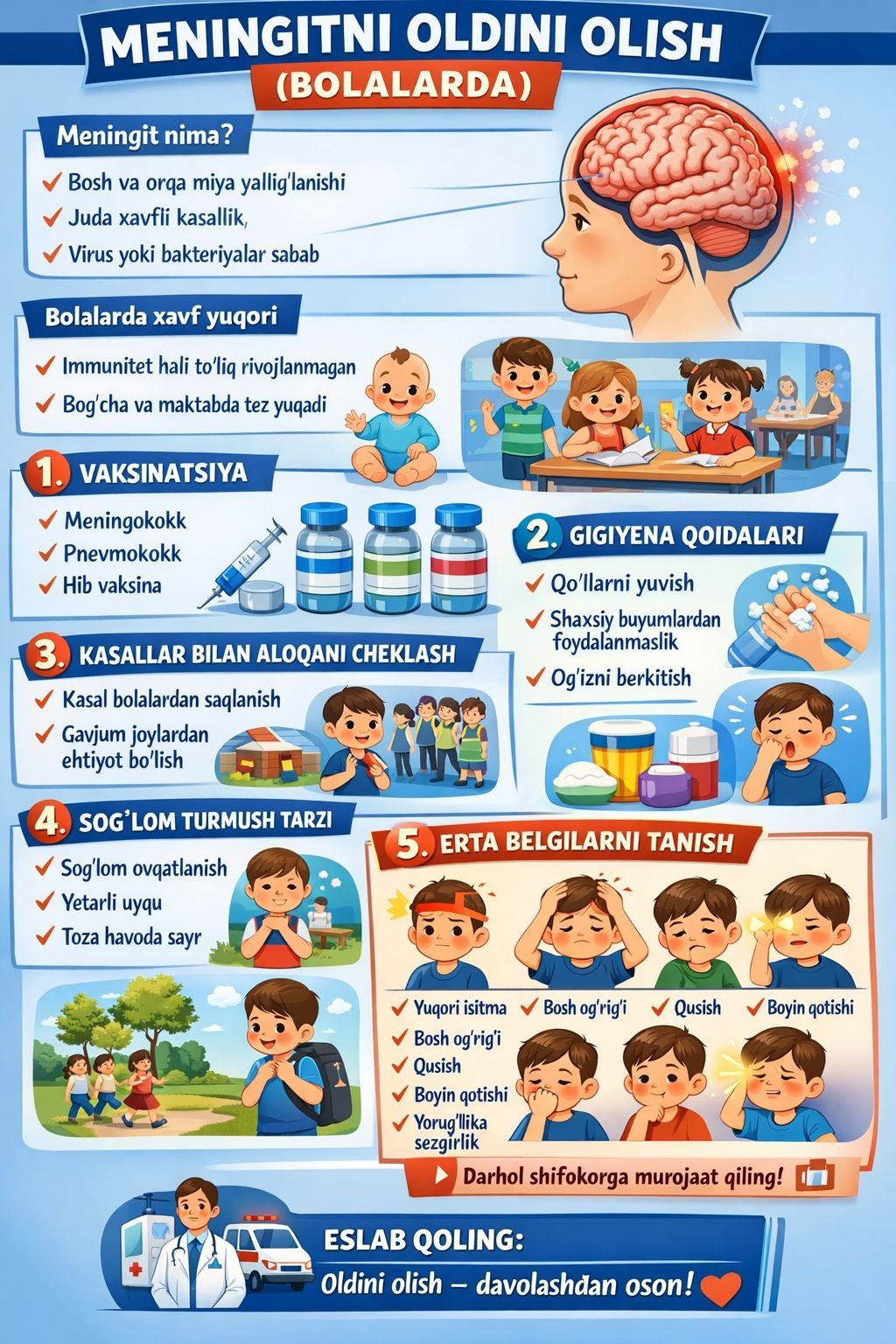 MENINGITNI OLDINI OLISH (BOLALARDA)