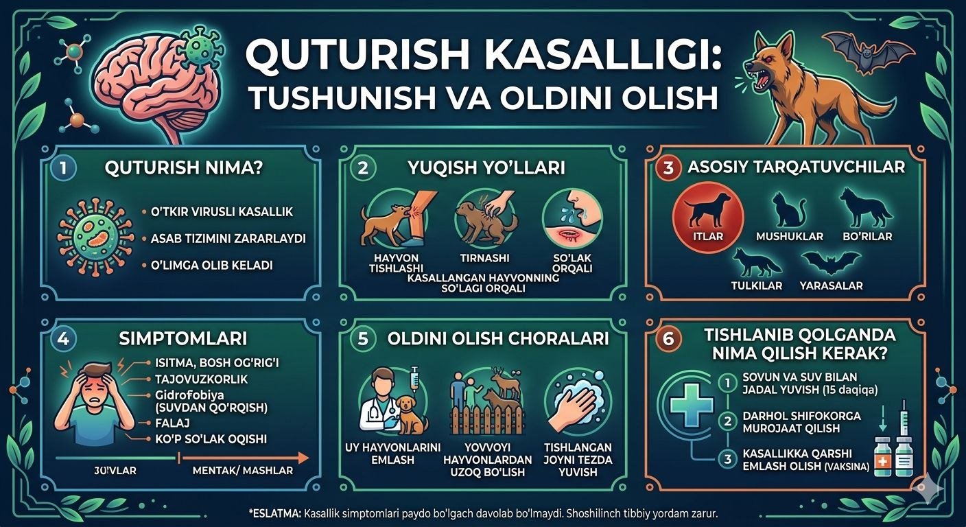 QUTURISH KASALLIGI (RABIES) HAQIDA MA'LUMOT