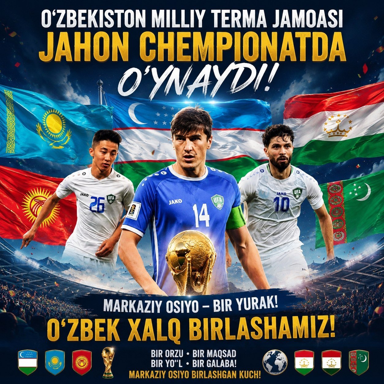 BUGUN — BUTUN O‘ZBEK XALQI VA MARKAZIY OSIYO BIRLASHADIGAN KUN!