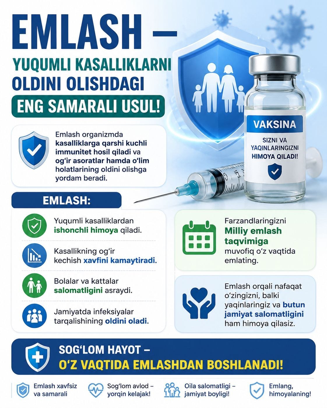 EMLASH — YUQUMLI KASALLIKLARNI OLDINI OLISHDAGI ENG SAMARALI USUL!